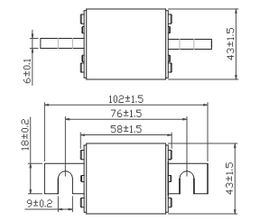 Fusible en céramique de voiture de place pour des fusibles de MEV de la protection DC750V de semi-conducteur