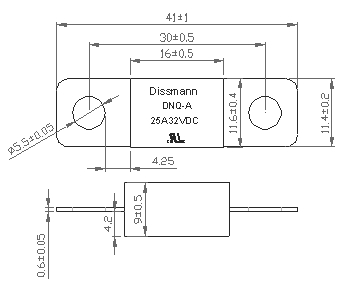 Fusible des véhicules à moteur à forte intensité DC32V DC58V DC80V pour le bas fusible de rupture de capacité