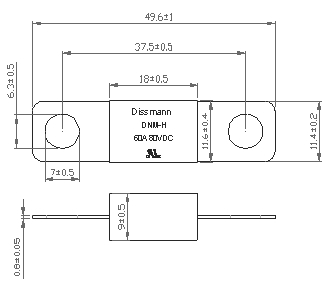 Fusible des véhicules à moteur à forte intensité DC32V DC58V DC80V pour le bas fusible de rupture de capacité