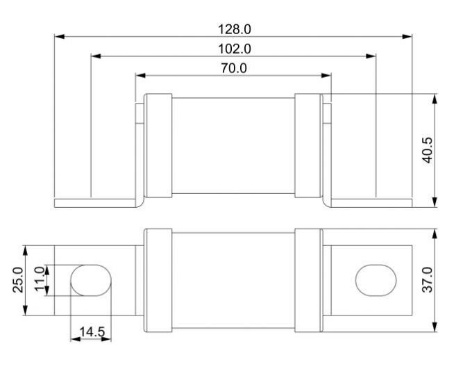 Dissmann fusibles standard britanniques de rupture de fusible de capacité de série du fusible BS88 de C.C de 400 ampères hauts