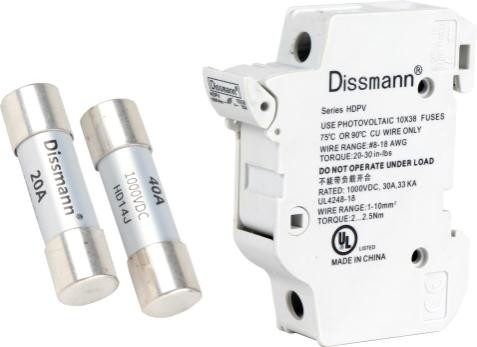 Fusible en céramique de système de stockage d'énergie, fusible solaire de picovolte 10x38 avec le support