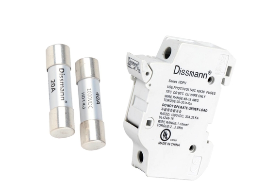 fusible de système de stockage de l'énergie 100A, tuyau de fibre de fusibles à cartouche du panneau solaire 10 x 38